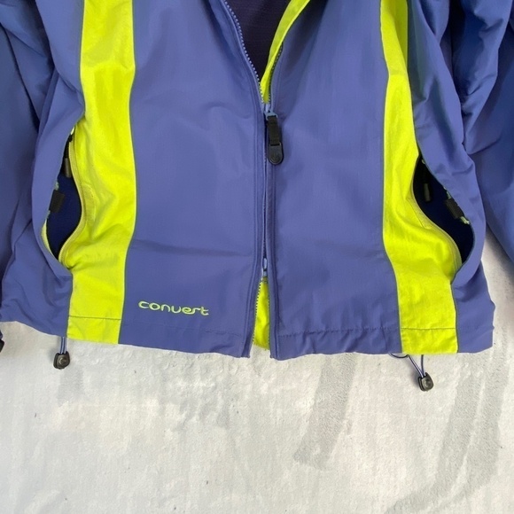 Columbia Convert Jacket Womens Med Purple Yellow Vintage Y2K Convertible Hooded - Picture 7 of 14